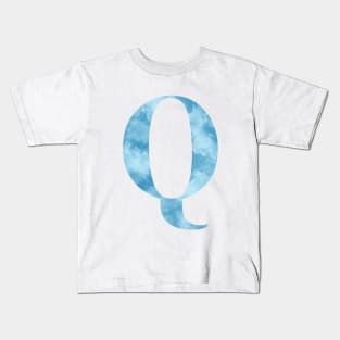 Clouds Blue Sky Initial Letter Q Kids T-Shirt
